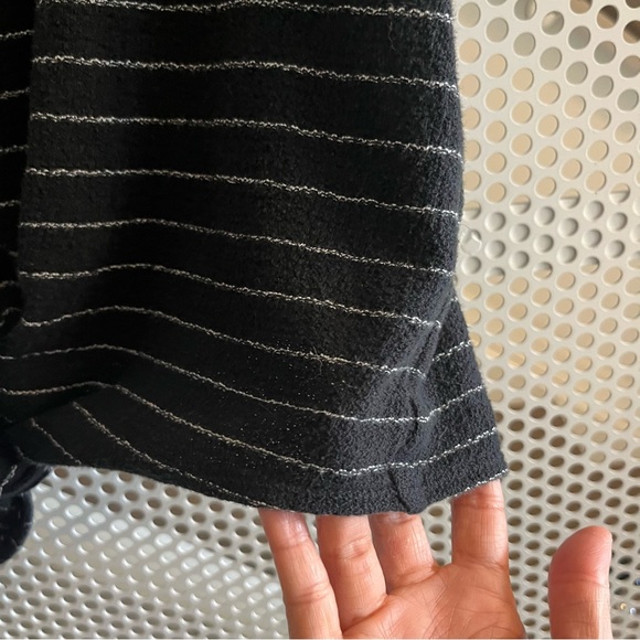 Madewell Modern Striped Tie Front Top Size XL black and White Striped - Picture 3 of 8